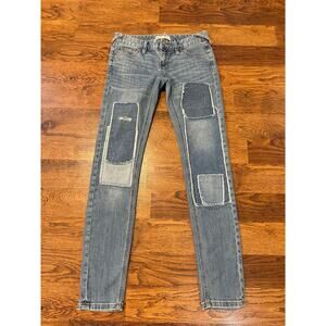 Free People Women's Hillside Patchwork Skinny Jeans – Size 25 – Artsy Aesthetic